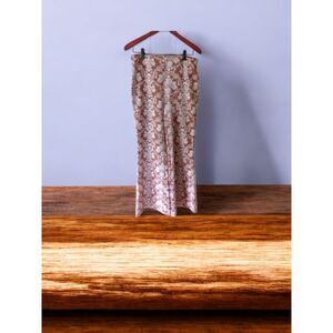 Industry Republic Clothing Mustard & Cream Floral Print Wide Leg Knit Pants Sz M